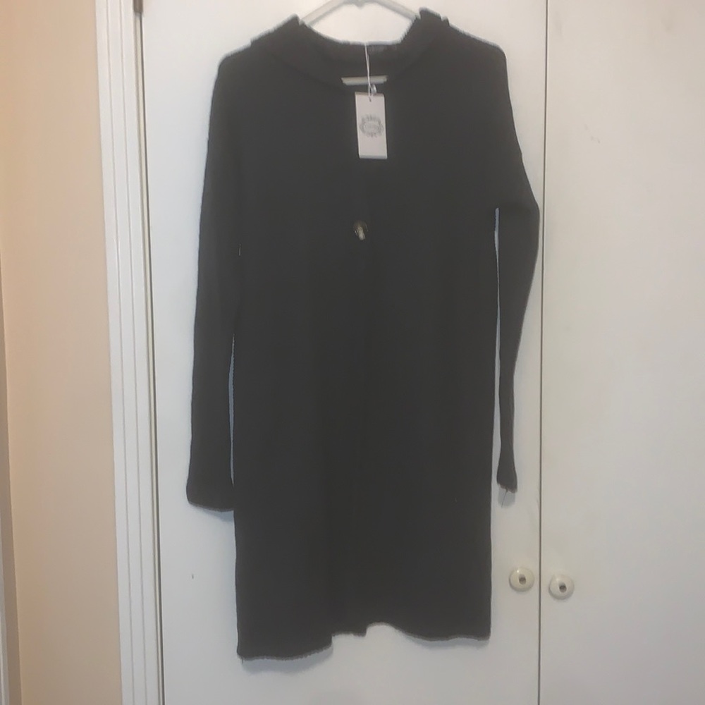 Camiso dark charcoal hooded cardigan